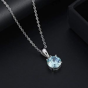 S925 March (Aquamarine) birthstone necklace